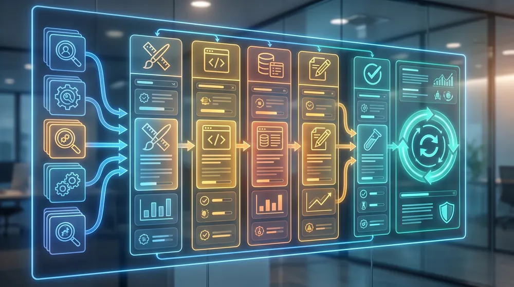 Accessibility remediation roadmap showing audit findings, design fixes, development fixes, CMS guardrails, content updates, and retesting