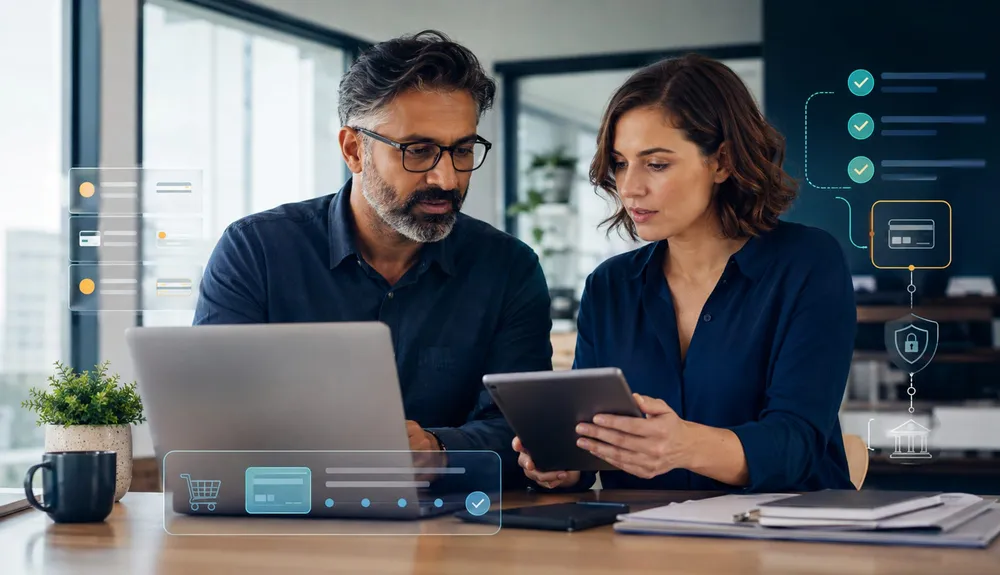 Australian business team reviewing online payment and pricing changes