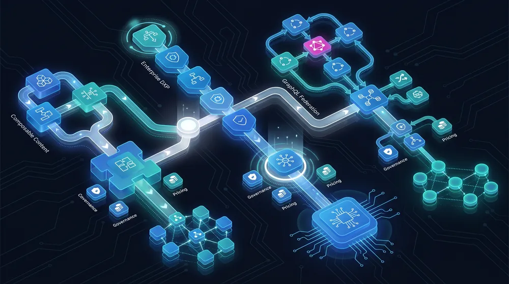 Headless CMS platform fit diagram comparing Contentful Contentstack and Hygraph across content models APIs workflows governance and pricing