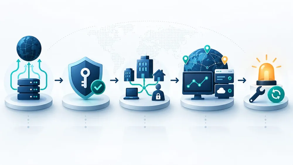 Five-stage DNSSEC root key rollover readiness workflow