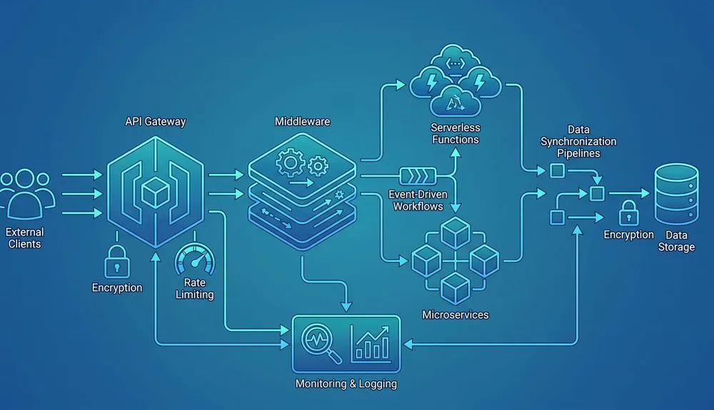 Enterprise CRM integration architecture connecting sales marketing service ERP website and reporting systems