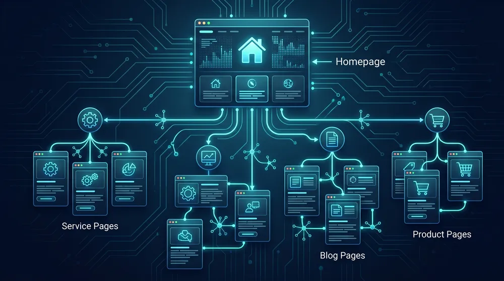 Connected schema entities across website pages