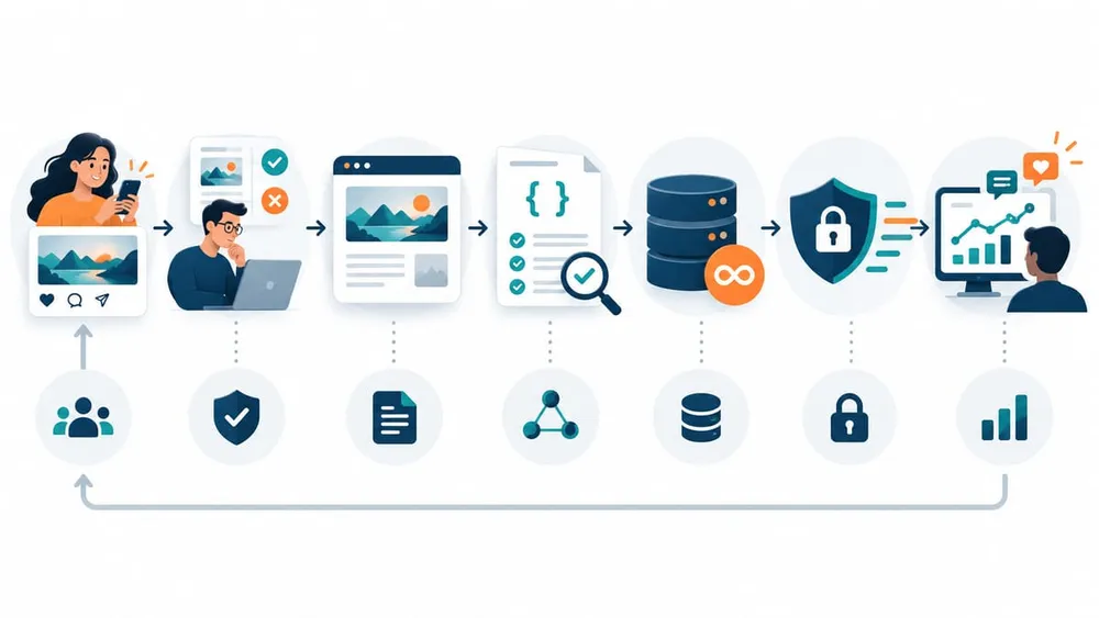 Workflow from moderated UGC publication to validated Google delivery and monitoring