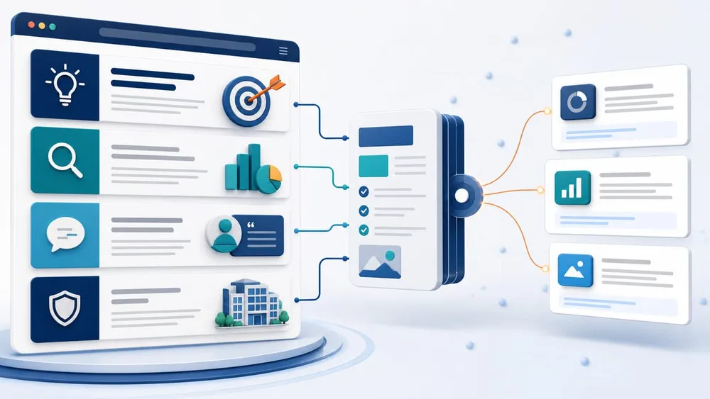Answer page combining a direct response, evidence, expertise and clear business information