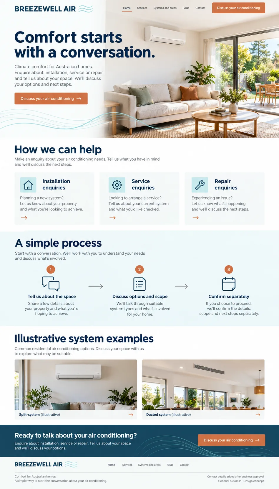 Breezewell Air home page design preview
