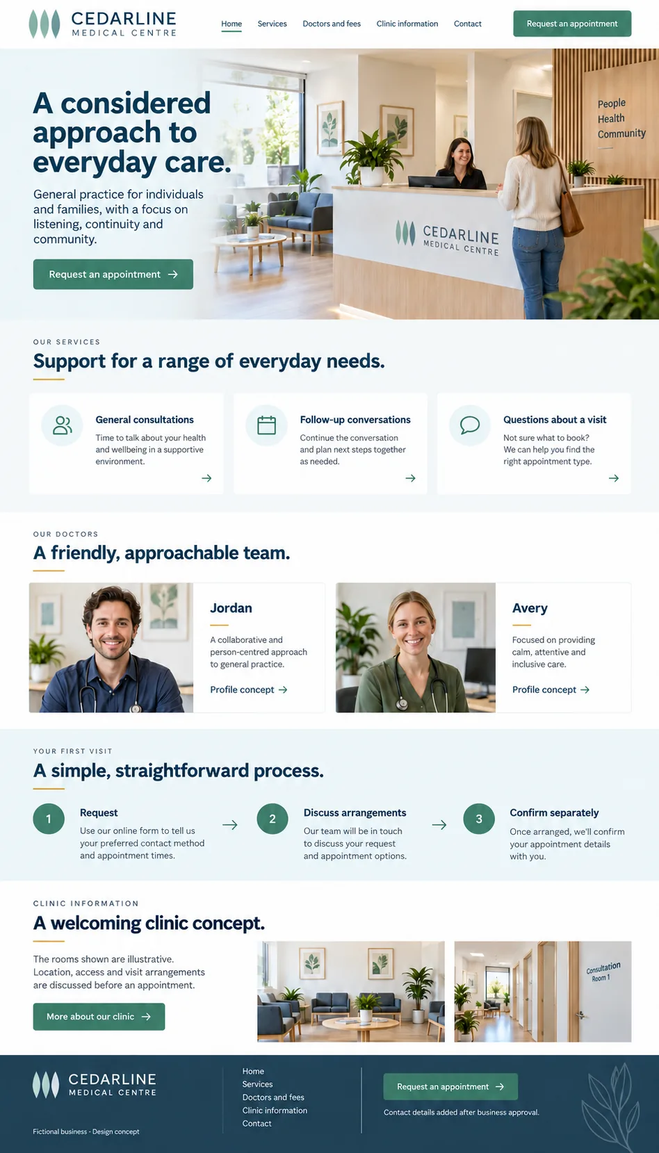 Cedarline Medical Centre home page design preview