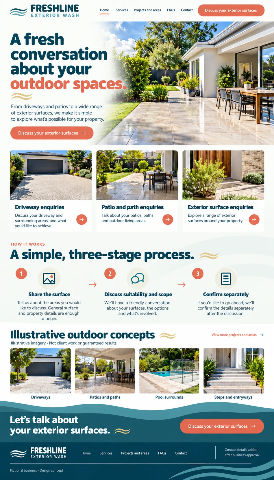 Freshline Exterior Wash home page design preview